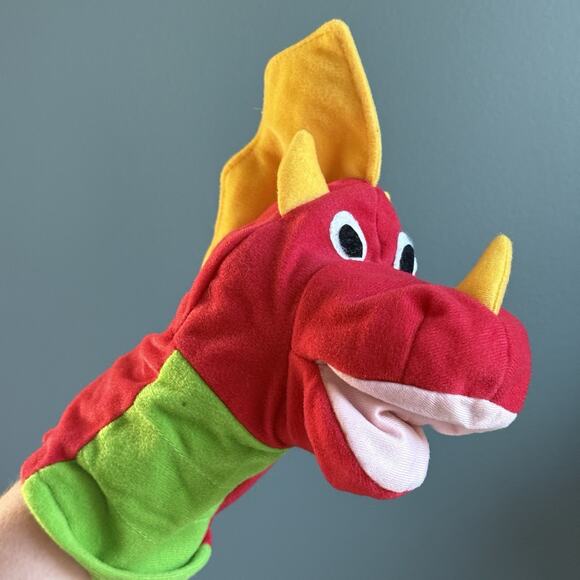 Dragon Hand Puppet Toy Plush VBS Reading Learning Home School - Picture 5 of 8